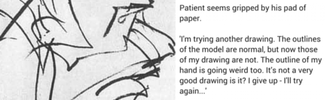 Angular tangle of thick strokes with a face only barely readable inside it